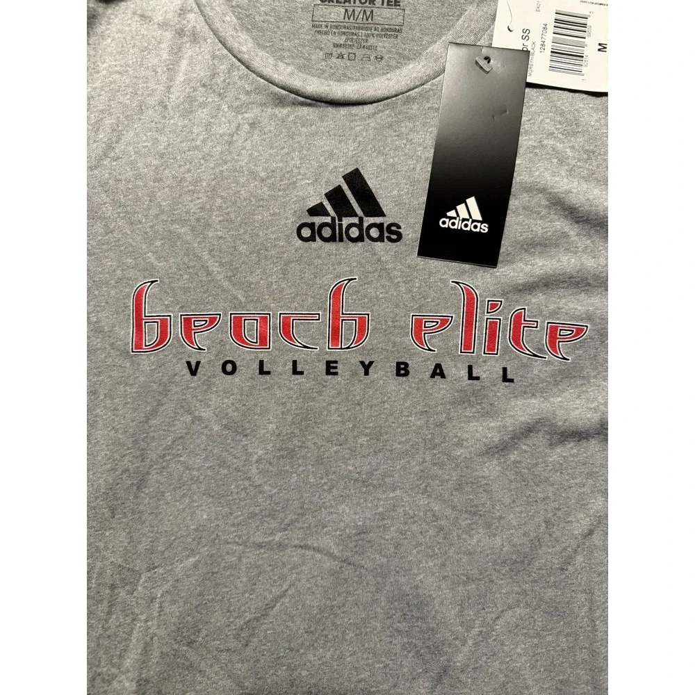 Adidas Creator Tee Men's Medium BEACH ELITE Volleyball Short Sleeve Gray T-shirt